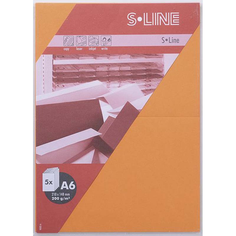 Artoz sline kártya A6 200gr 5db/csomag orange
