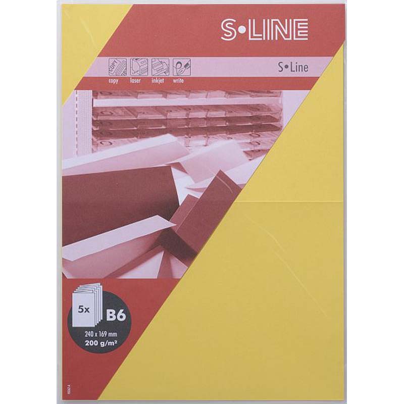 Artoz sline kártya B6 200gr 5db/csomag yellow