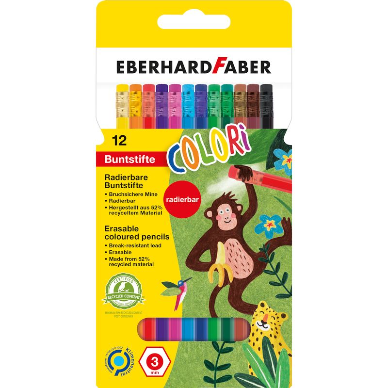 Eberhard Faber színes ceruza készlet 12db-os radíros COLORI