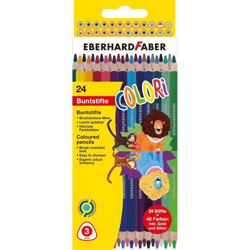 Eberhard Faber színes ceruza készlet 24db-os bicolor COLORI háromszögletű