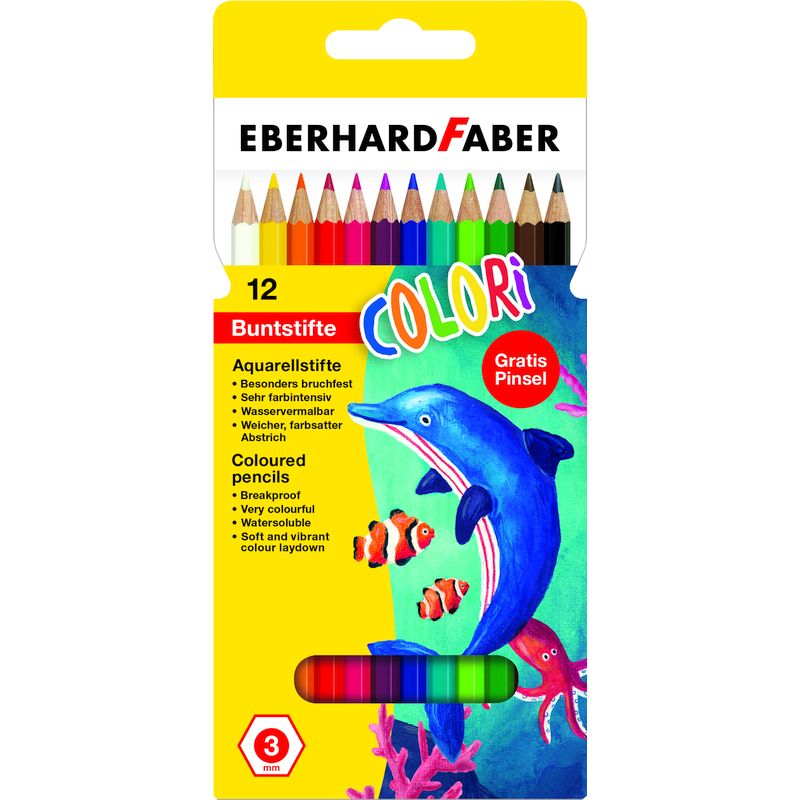 Eberhard Faber színes ceruza készlet 12db-os +ecset aquarell