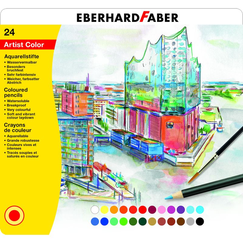 Eberhard Faber színes ceruza készlet 24db-os +ecset aquarell