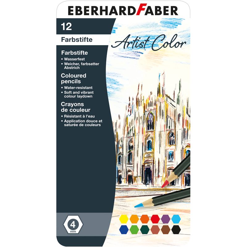 Eberhard Faber színes ceruza készlet 12db-os fém dobozban ARTIST COLOR