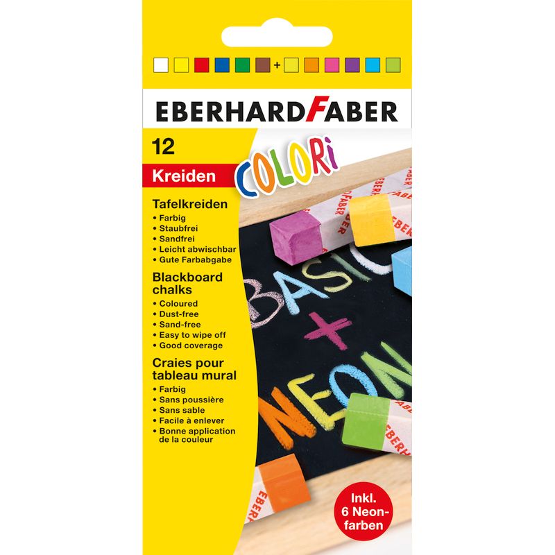 Eberhard Faber táblakréta készlet 12db-os alap+neon színek