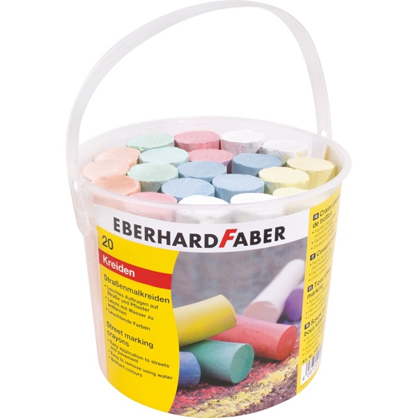 Eberhard Faber aszfaltkréta készlet 20db-os színes műanyag vödörben