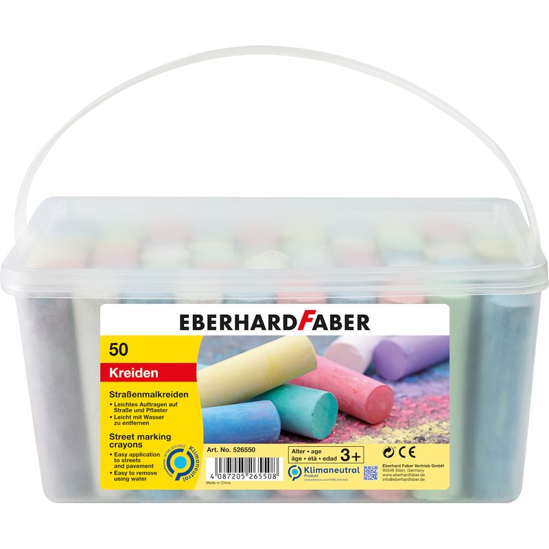 Eberhard Faber aszfaltkréta készlet 50db-os színes műanyag vödörben