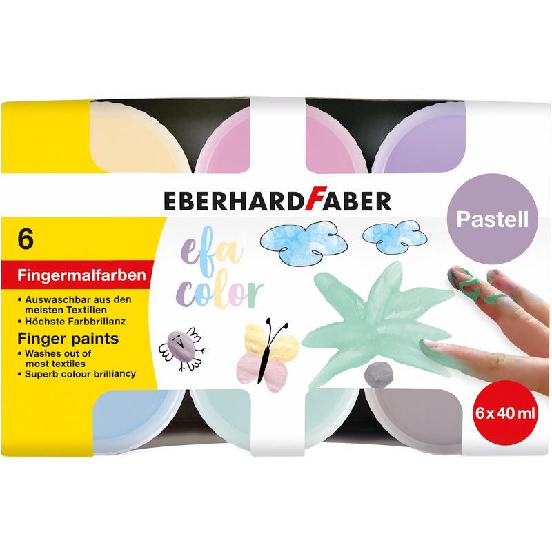 Eberhard Faber ujjfesték készlet 6db-os 40ml-es tégelyes pasztell