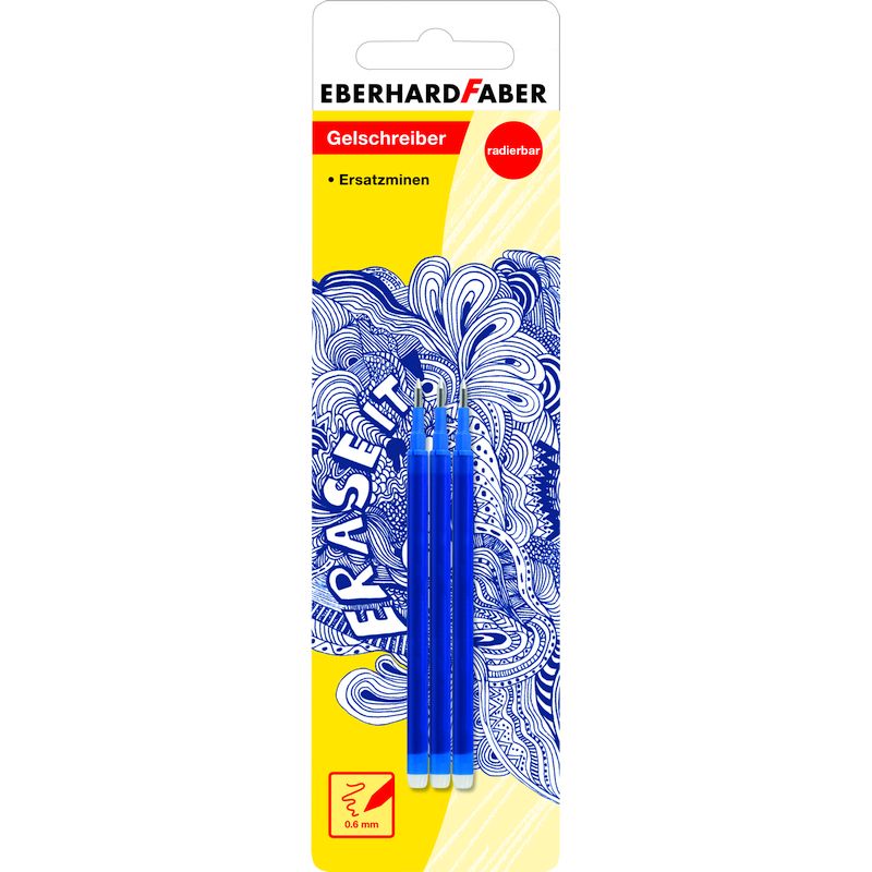 Eberhard Faber zselés roller tollbetét 3db-os radírozható tollhoz kék BL.