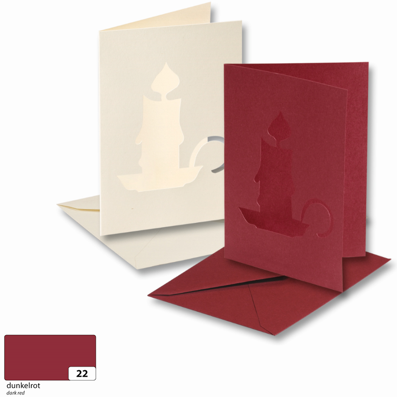 Folia meghívókártya 10,8x15,5cm s.piros gyertya