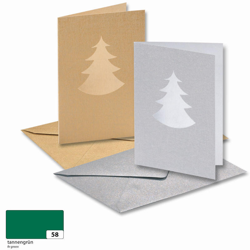 Folia meghívókártya 10,8x15,5cm f.zöld fenyő