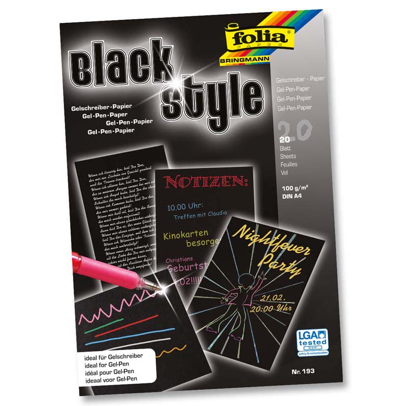 Folia jegyzettömb A4 20lap black style 100gr