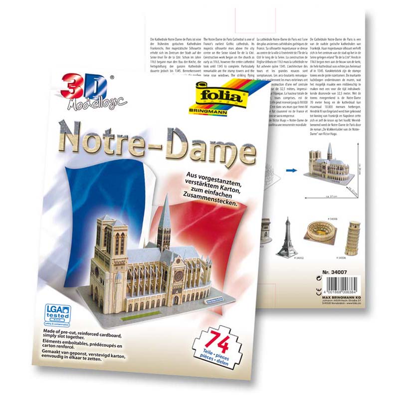 Folia modell 3D karton 74 részes Notre-Dame