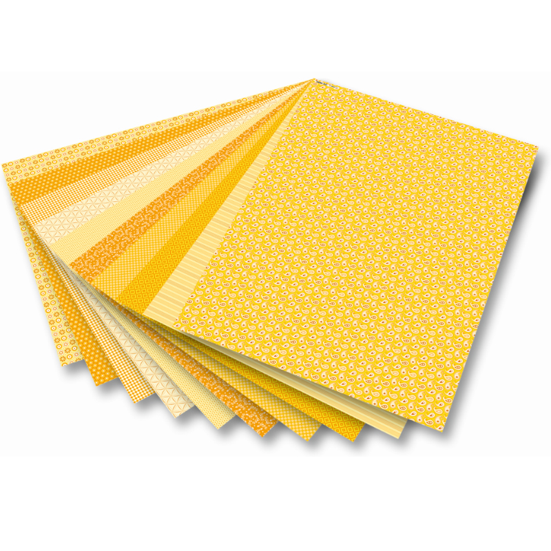 Folia karton 50x70cm 270gr 10ív sárga/mintás