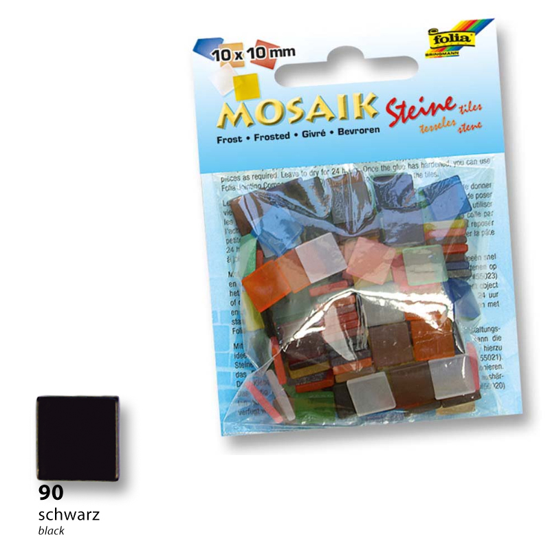 Folia mozaik műgyanta kocka pasztell 10x10mm 190db feket