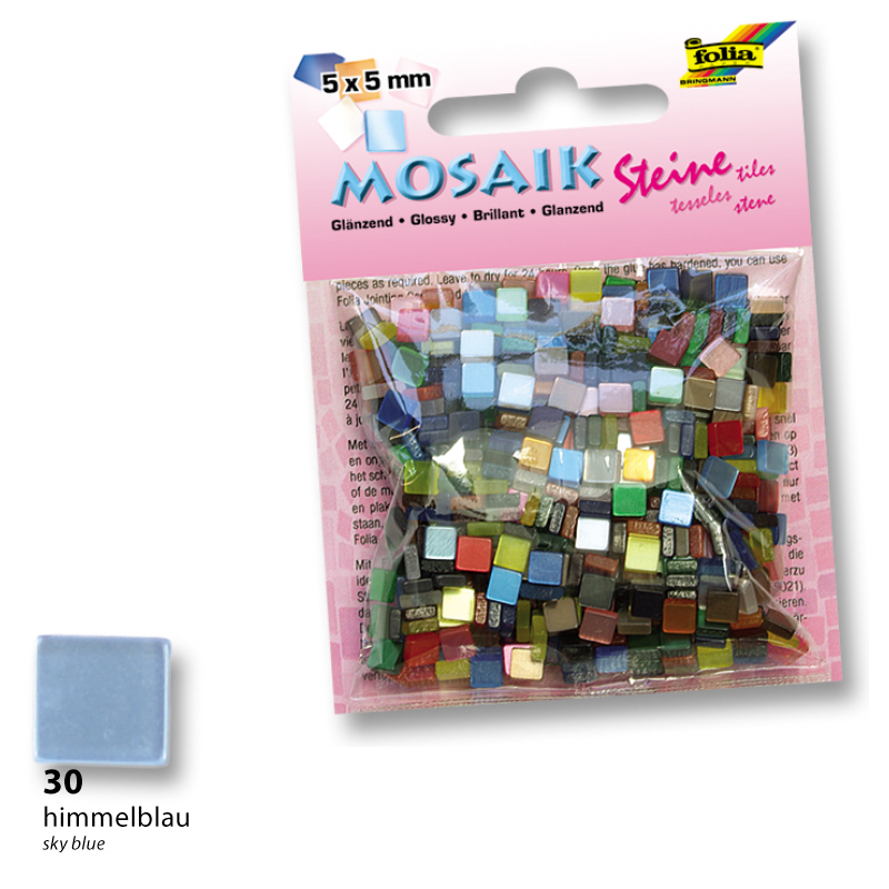 Folia mozaik műgyanta kocka fényes 5x5mm égkék