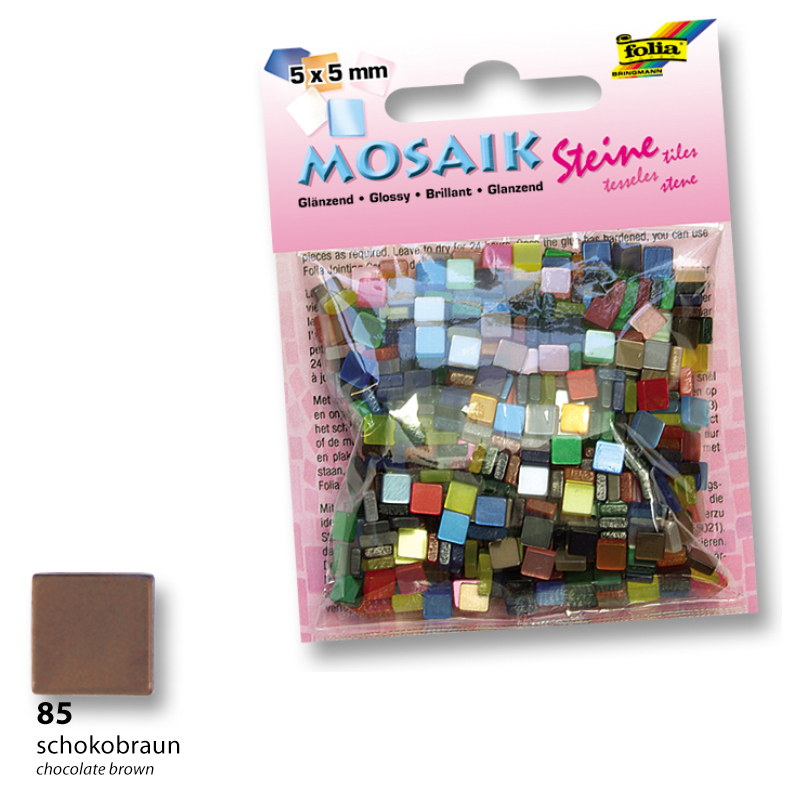 Folia mozaik műgyanta kocka fényes 5x5mm csomagbarn