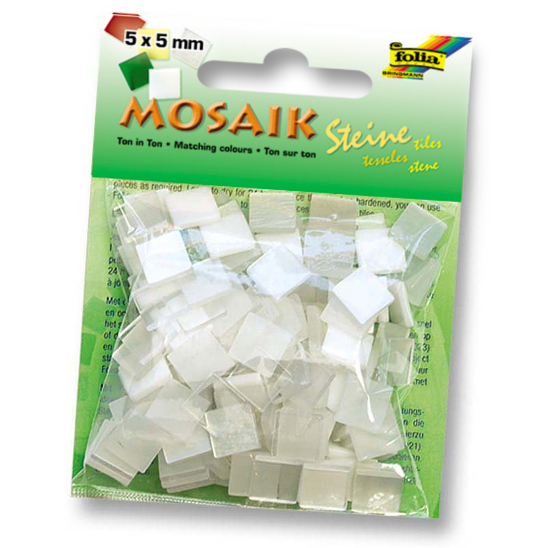 Folia mozaik műgyanta kocka 5x5mm fehér árnyalat