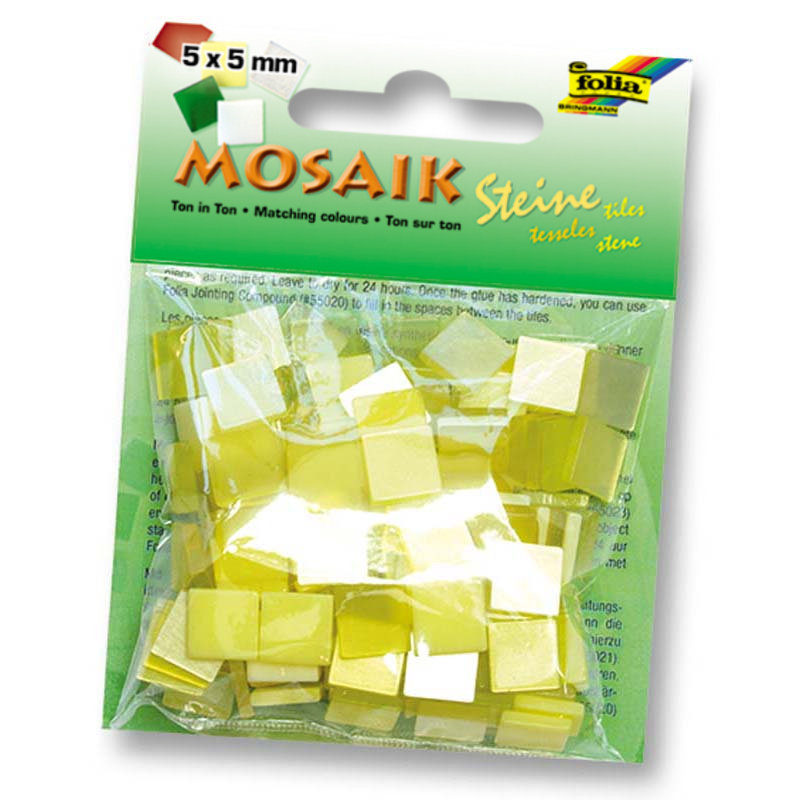 Folia mozaik műgyanta kocka 5x5mm sárga árnyalat