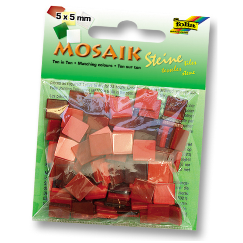 Folia mozaik műgyanta kocka 5x5mm piros árnyalat