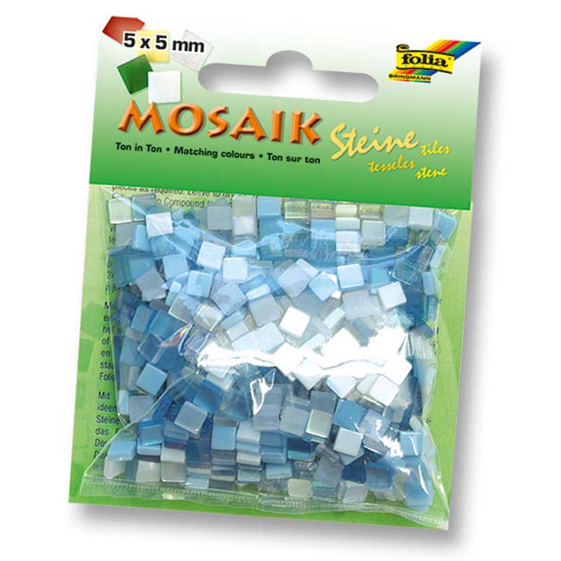 Folia mozaik műgyanta kocka 5x5mm kék árnyalatos