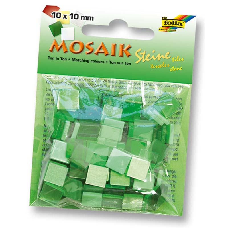 Folia mozaik műgyanta kocka 10x10mm zöld árnyalat