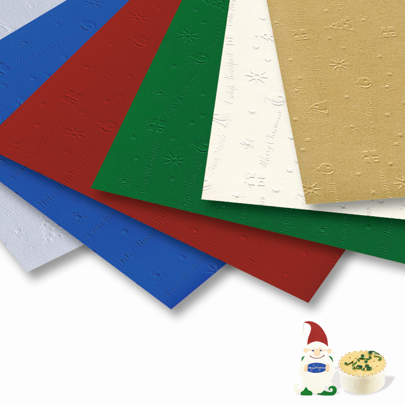 Folia színes karton 50x70cm 220gr karácsony dombornyomott  10ív/csomag vegyes