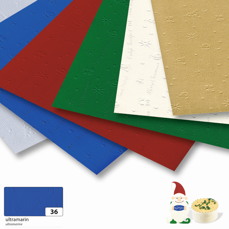 Folia színes karton 50x70cm 220gr karácsony dombornyomott 5ív/csomag - ultramarin kék
