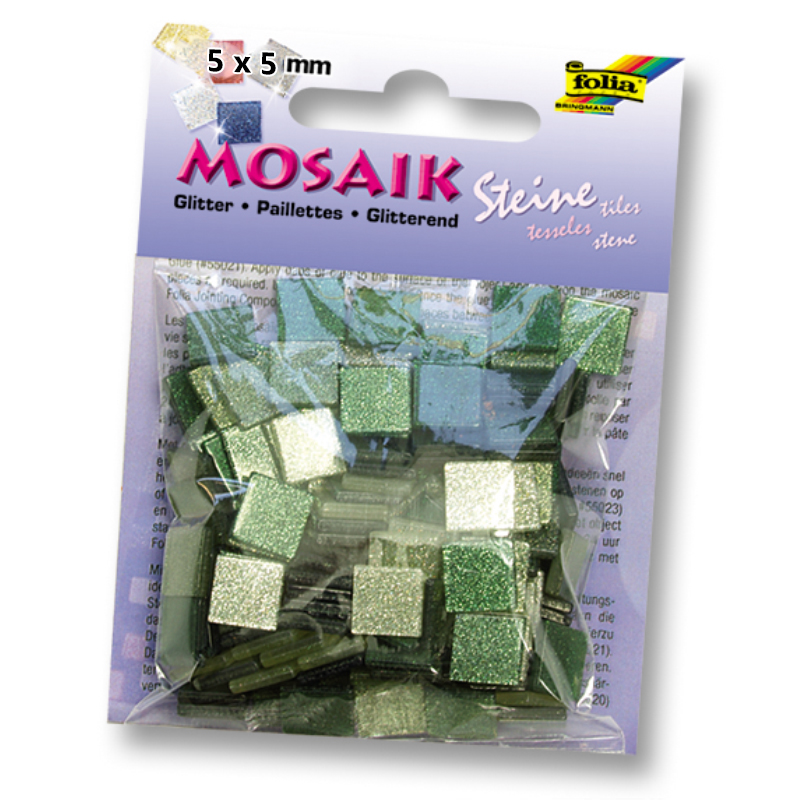 Folia mozaik műgyanta kocka csillogó 5x5mm zöld 830