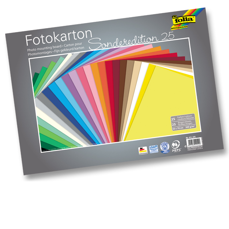 Folia fotókarton 50x70cm 300gr 50ív 10 különféle szín