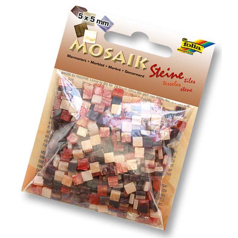 Folia mozaik műgyanta kocka 5x5mm márvány piros