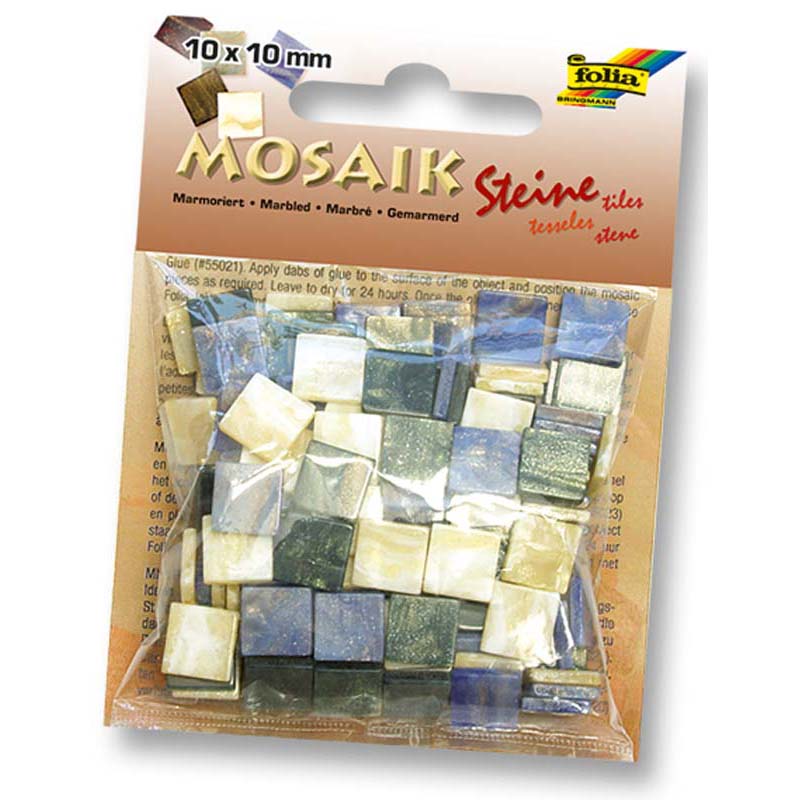 Folia mozaik műgyanta kocka 10x10mm márvány kék