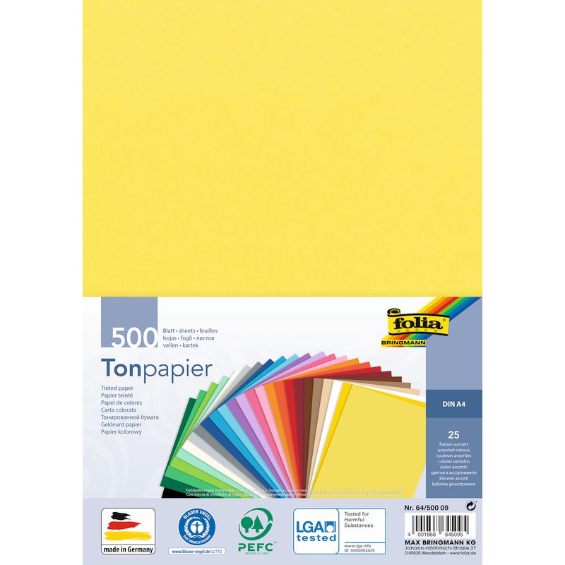 Folia dekorációs karton A/4 130gr 500ív/csomag vegyes szín