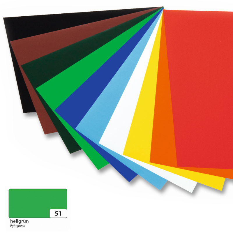 Folia színes papír 35x50cm 20 ív világoszöld rag.