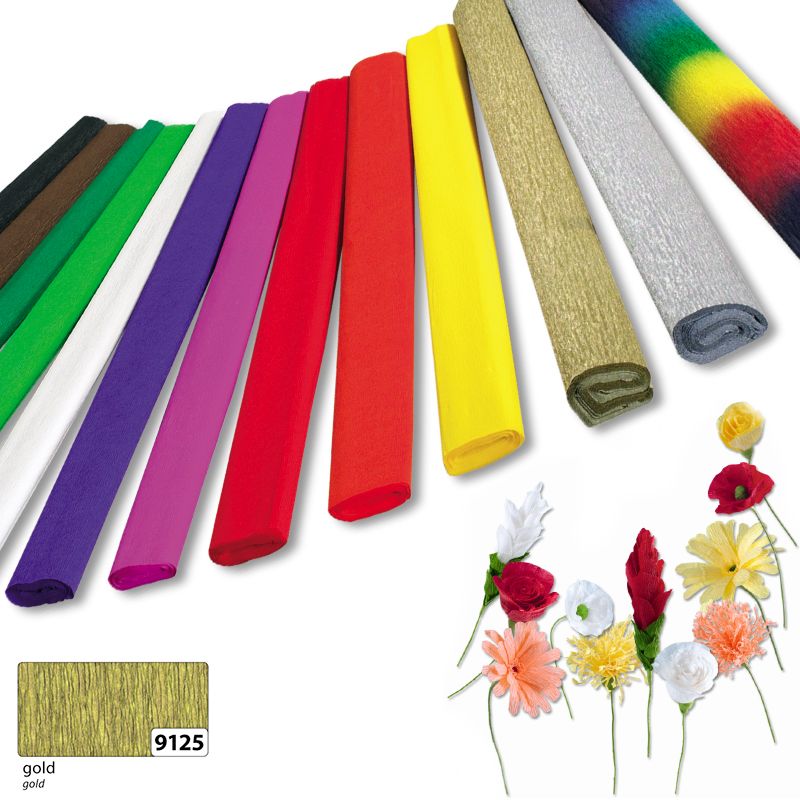 Folia krepp papír 50cmx250cm 32gr tekercses arany