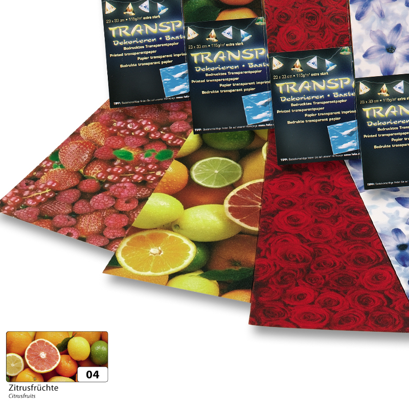 Folia színes transzparens papírtekercs 50,5x70cm citrus