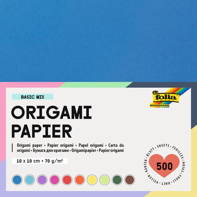 Folia origami papír 10x10cm 70g 500 ív vegyes