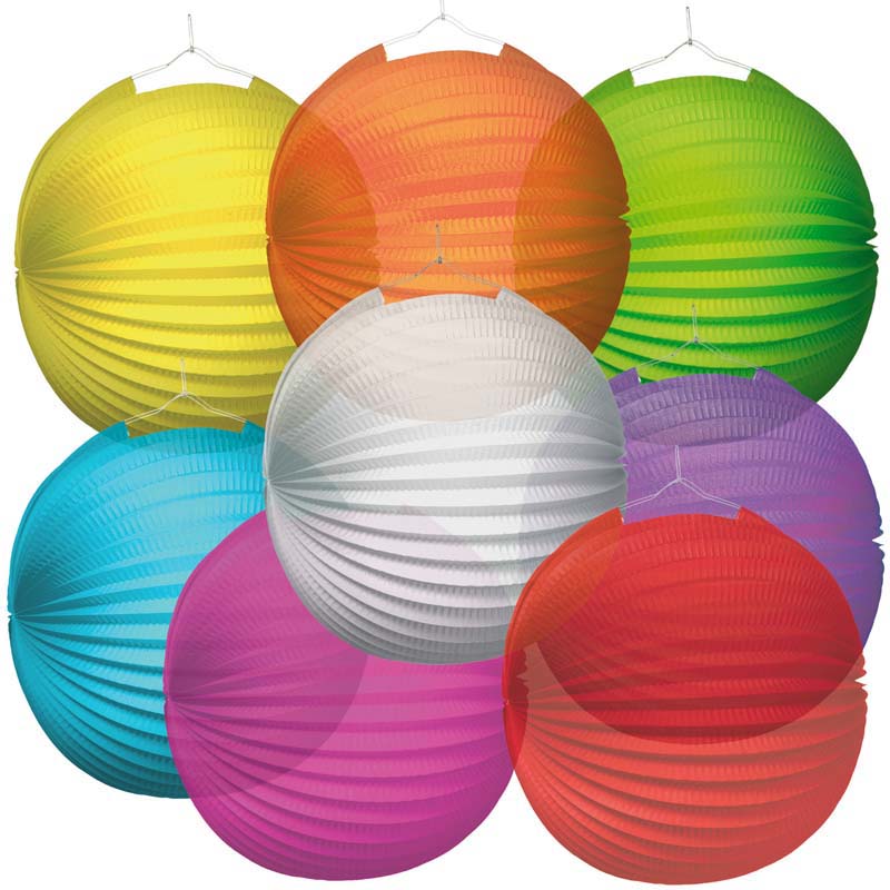 Riethmüller lampion gömb 25 cm áttetsző egyszínű vegyes csomag