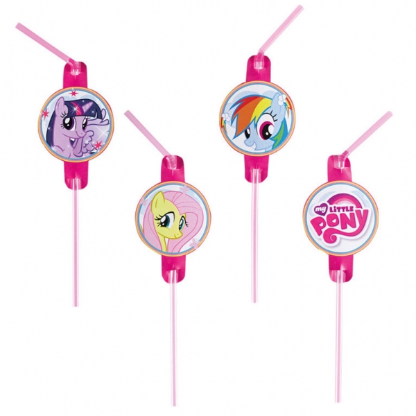 Amscan szívószál 23cm 8db my little pony rainbow